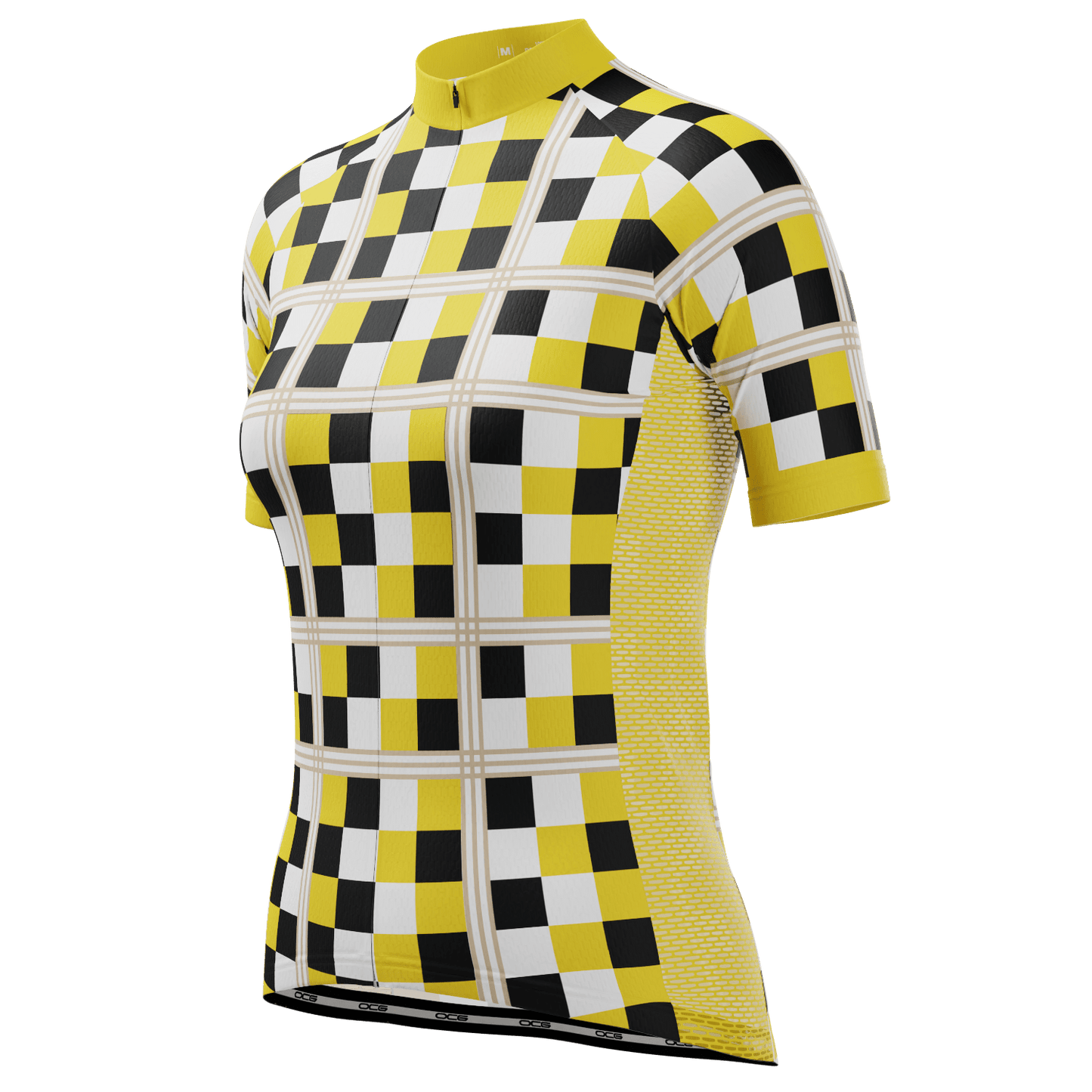 Women's Checkered Plaid Short Sleeve Cycling Jersey