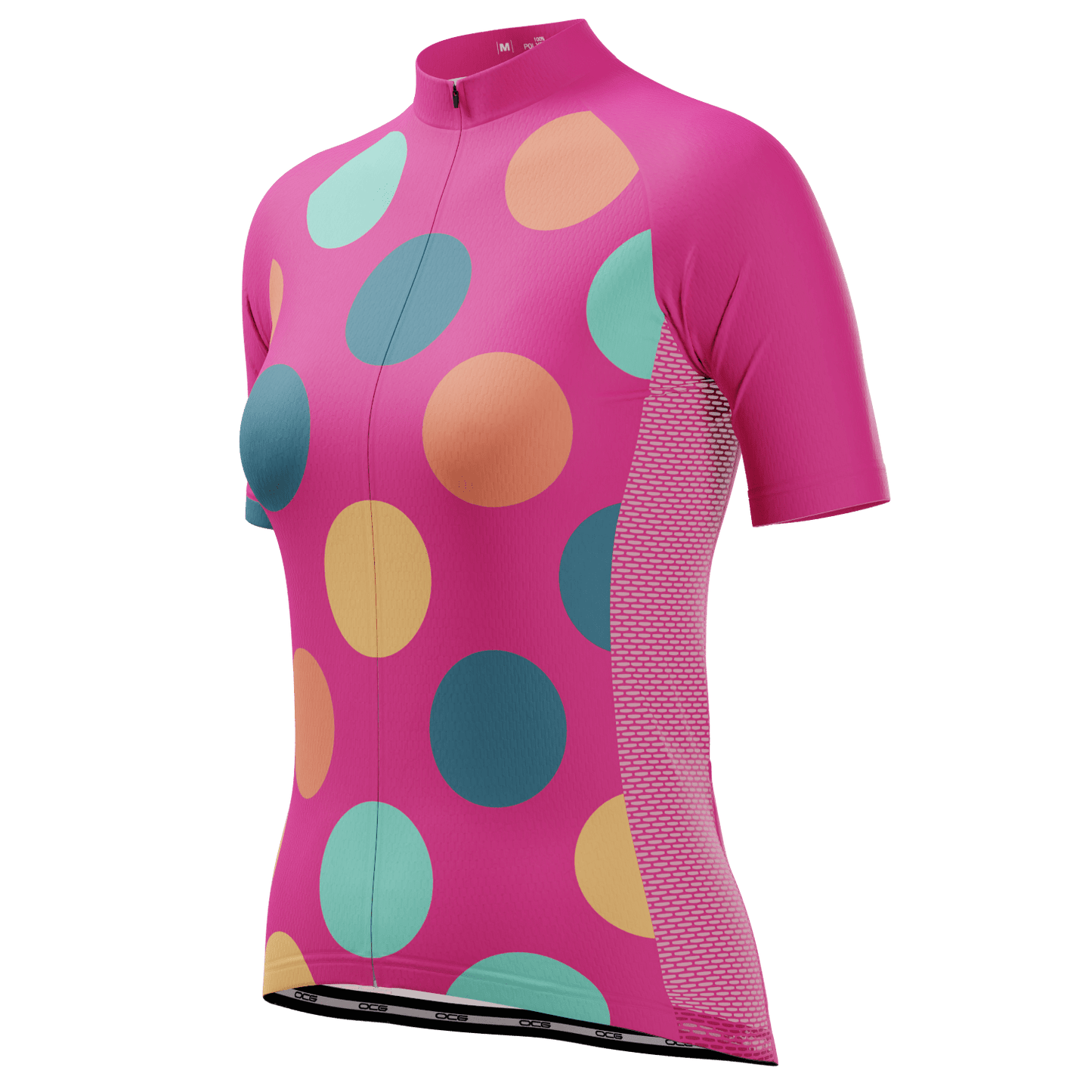 Women's High Viz Bold Polka Dot Short Sleeve Cycling Jersey