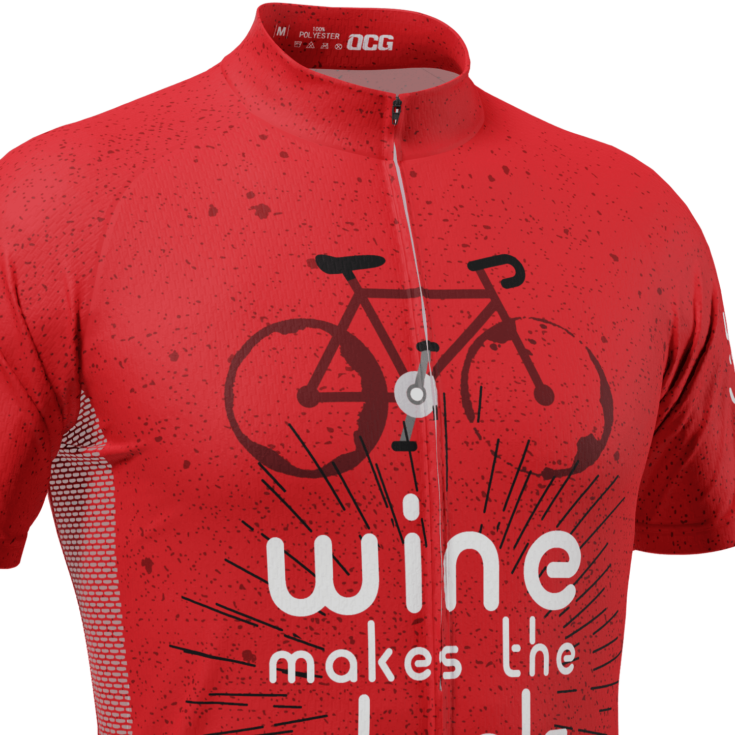 Men's Wine Makes the Wheels Go Round Short Sleeve Cycling Jersey