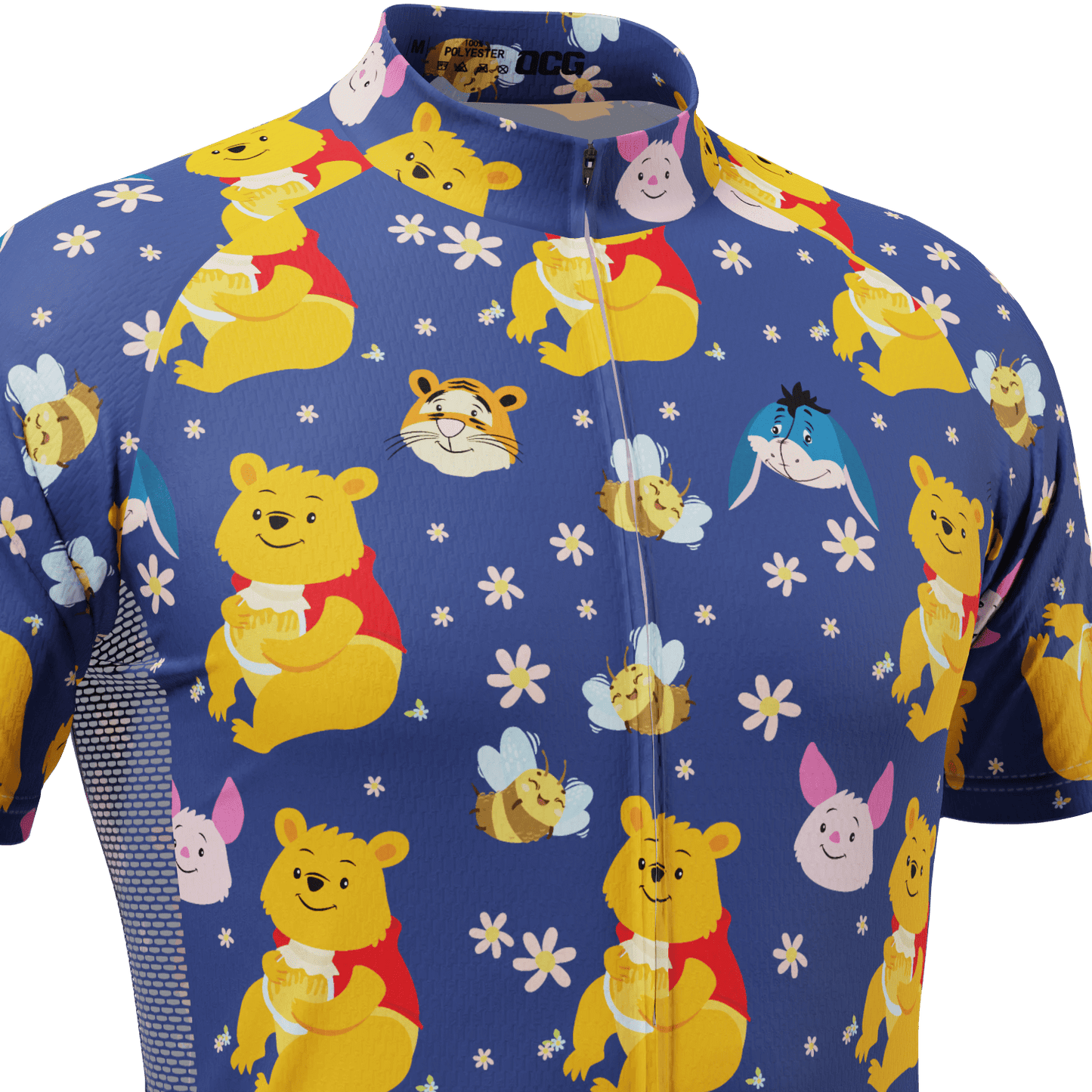 Men's Winnie The Pooh & Bees Short Sleeve Cycling Jersey