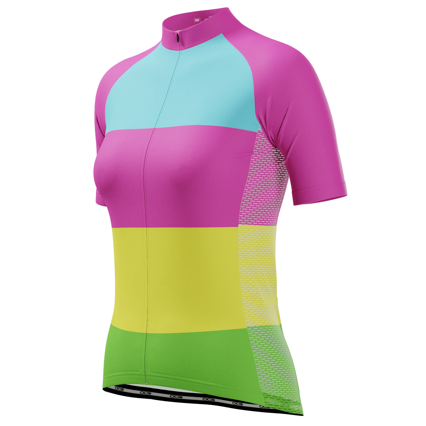 Women's Rainbow Candy Striped Short Sleeve Cycling Jersey