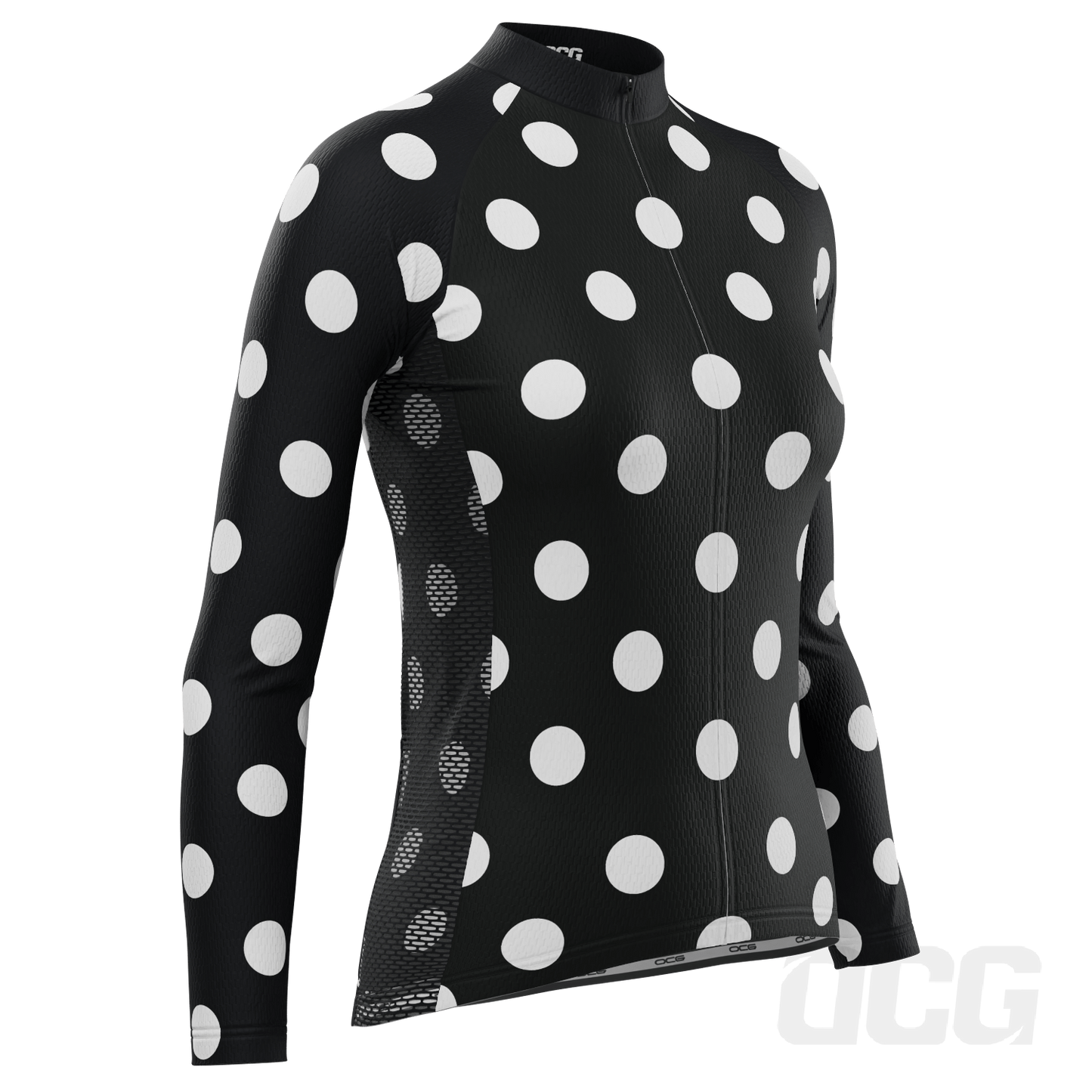 Women's Big Polka Dots Long Sleeve Cycling Jersey