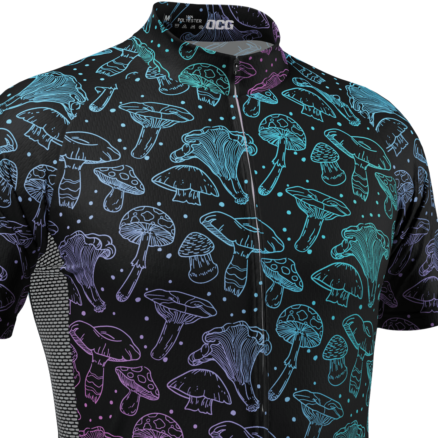 Men's Holographic Mushrooms Short Sleeve Cycling Jersey