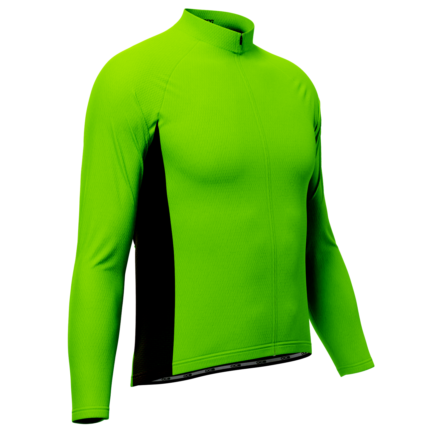 Men's High Viz With Black Accent Long Sleeve Cycling Jersey