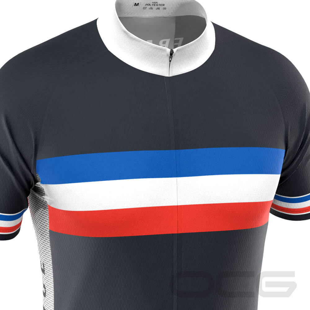Men's France National Flag Short Sleeve Cycling Jersey