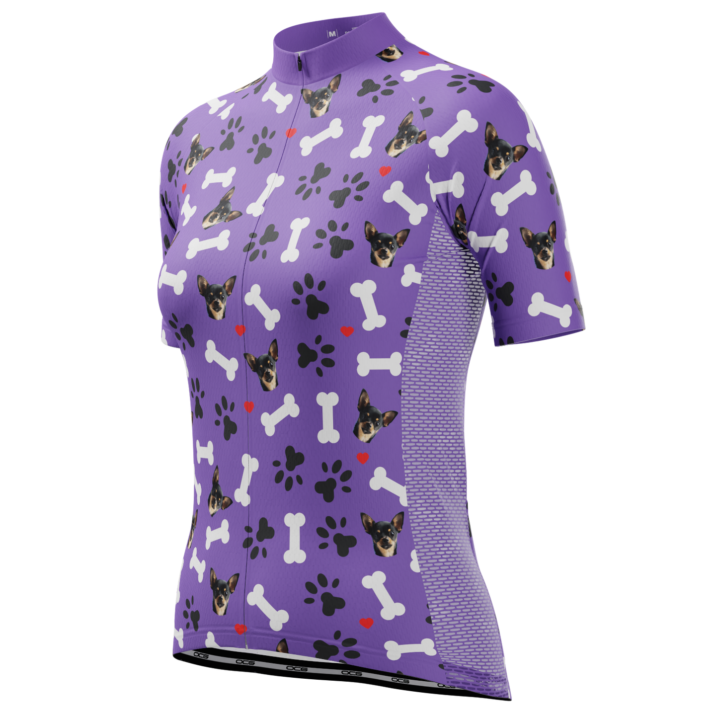 Women's Custom Pet Bones Design Personalized Short Sleeve Cycling Jersey