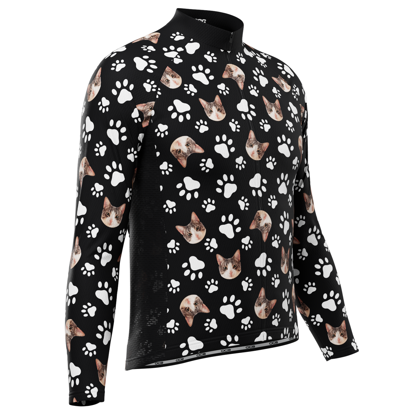 Men's Custom Pet Paws Design Personalized Long-Sleeve Cycling Jersey