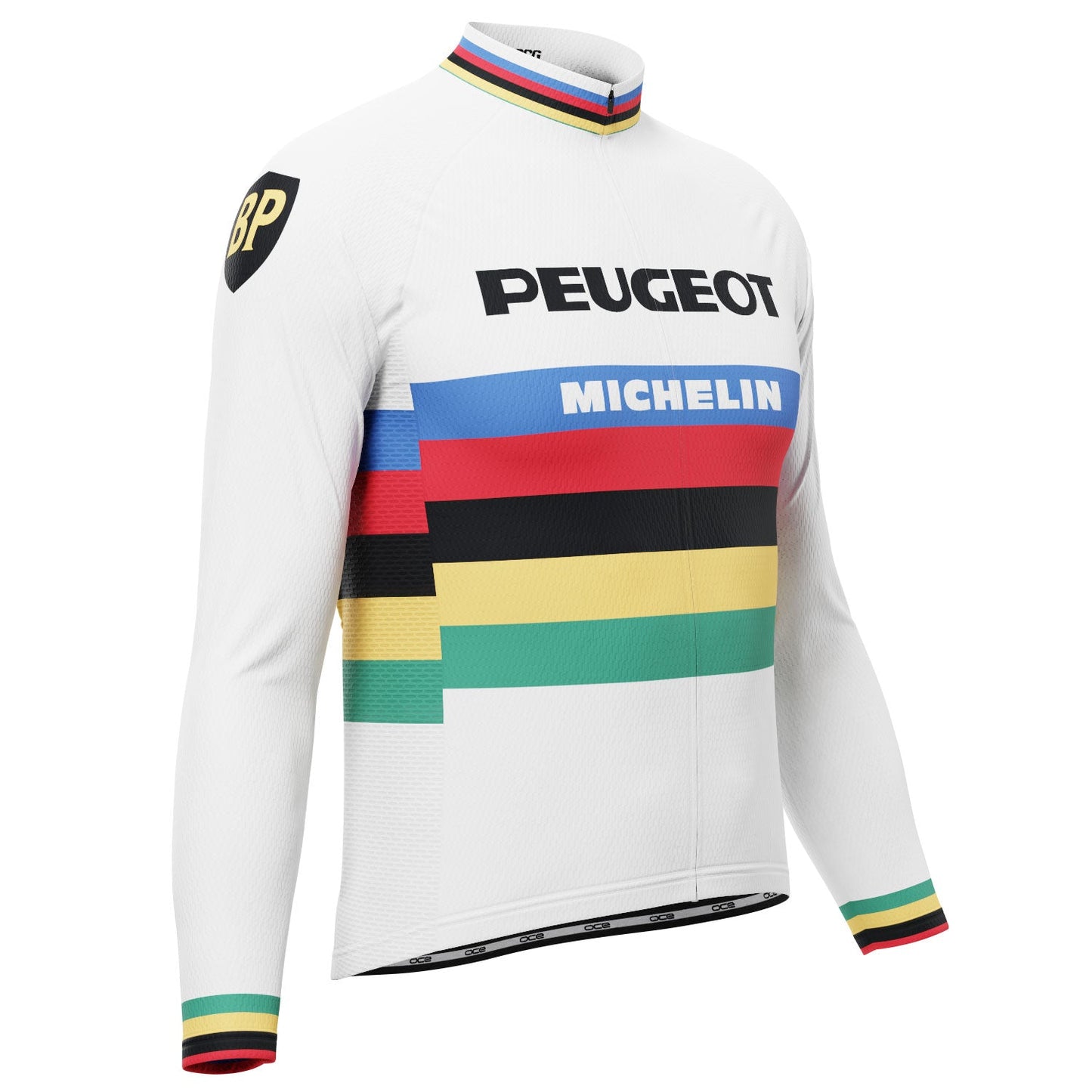 Men's Peugeot BP Michelin Retro Classic Long Sleeve Cycling Jersey