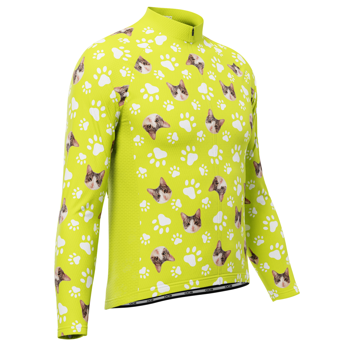 Men's Custom Pet Paws Design Personalized Long-Sleeve Cycling Jersey