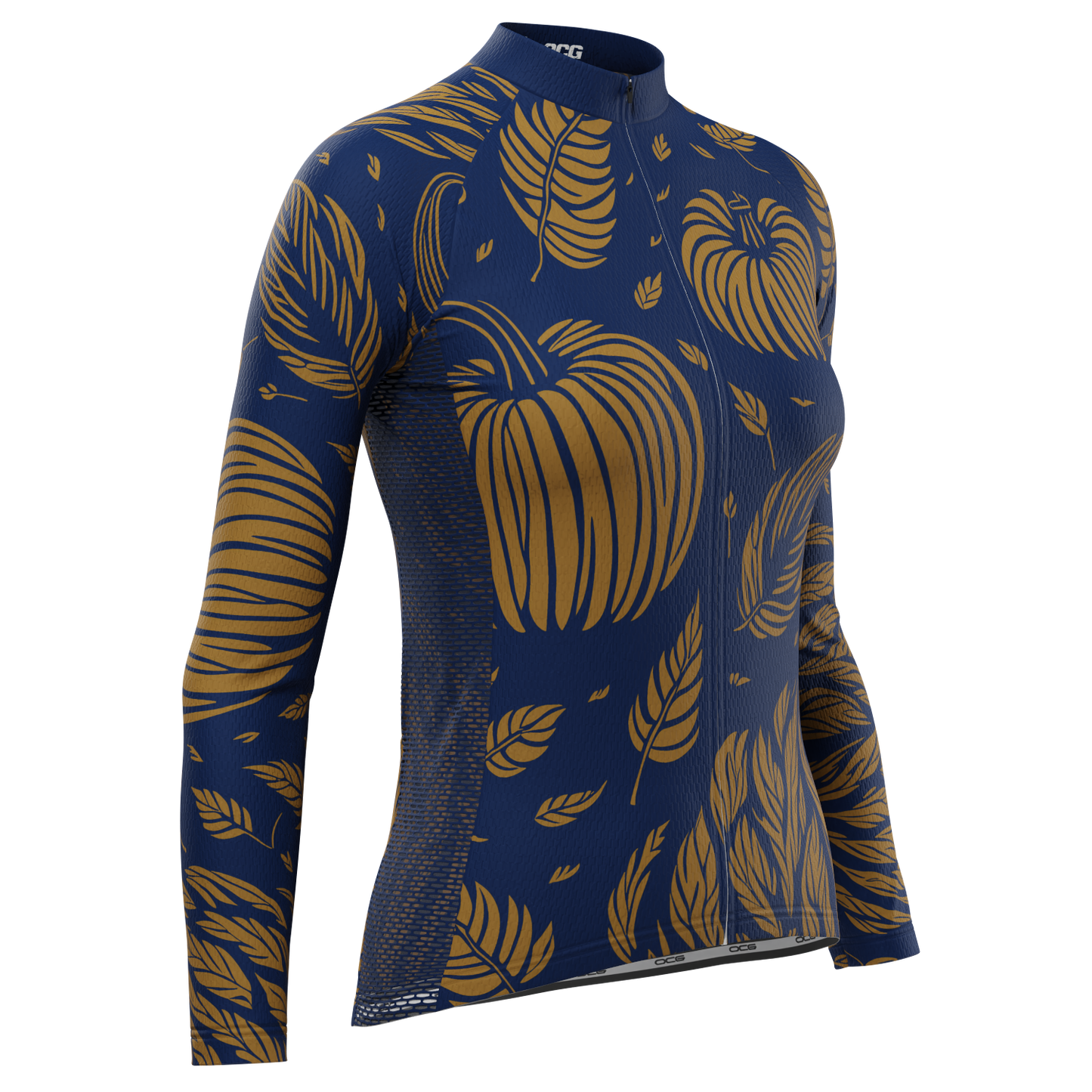 Women's Fall Pumpkins Long Sleeve Cycling Jersey