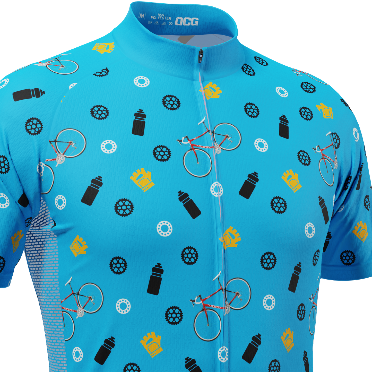 Men's Custom Bike & Gears Design Personalized Short Sleeve Cycling Jersey