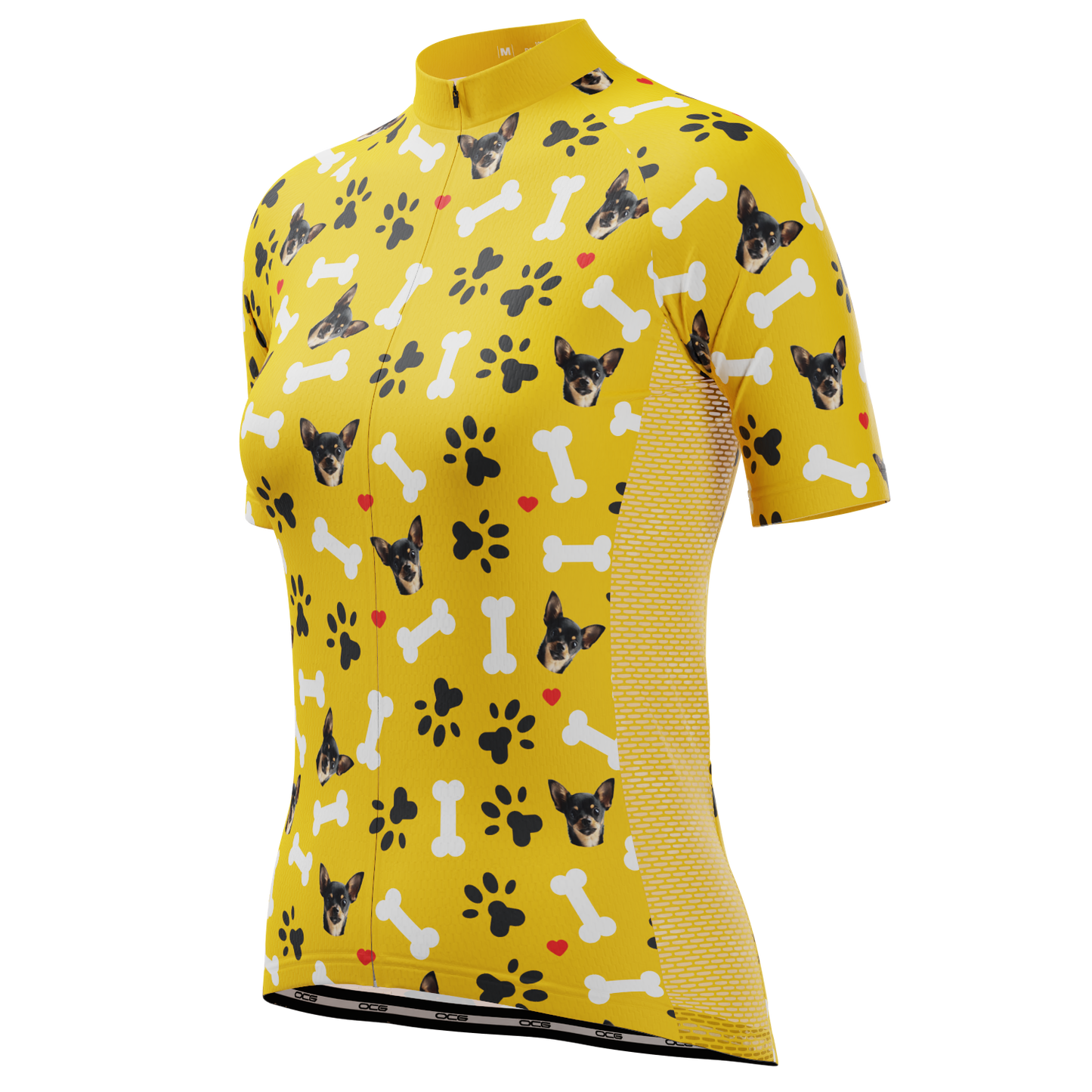 Women's Custom Pet Bones Design Personalized Short Sleeve Cycling Jersey