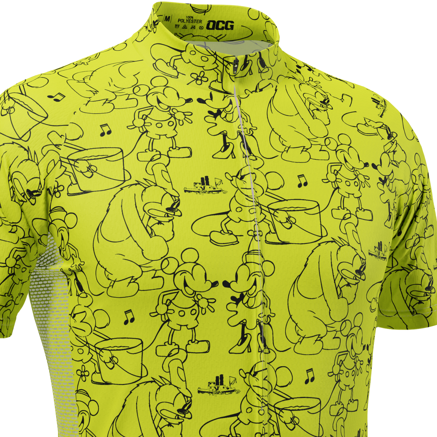 Men's Steamboat Willie Sketches Short Sleeve Cycling Jersey