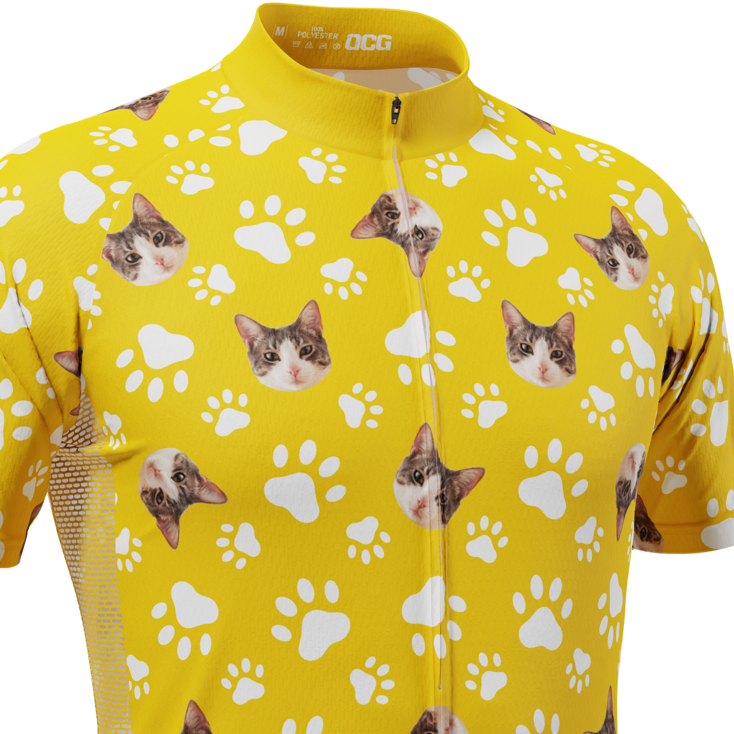 Men's Custom Pet Paws Design Personalized Short-Sleeve Cycling Jersey
