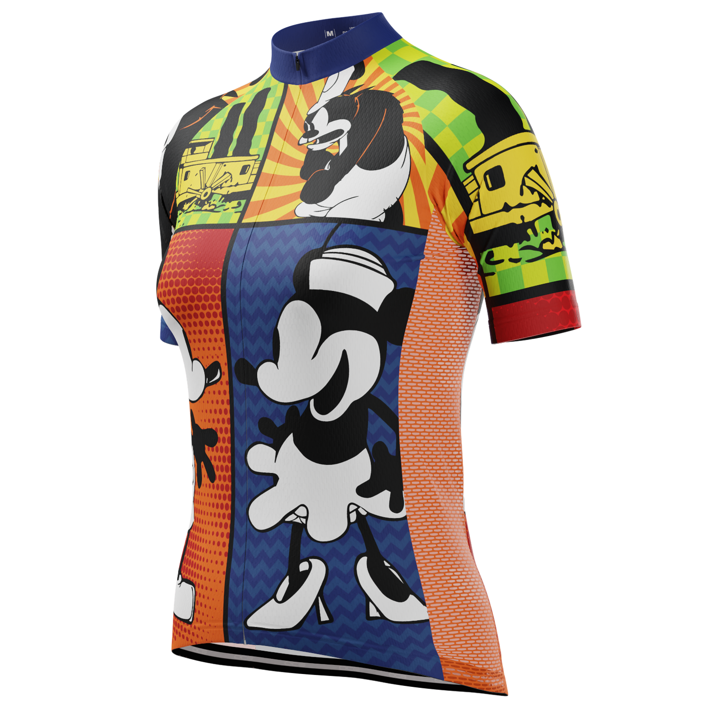 Women's Steamboat Willie Comic Vignettes Short Sleeve Cycling Jersey