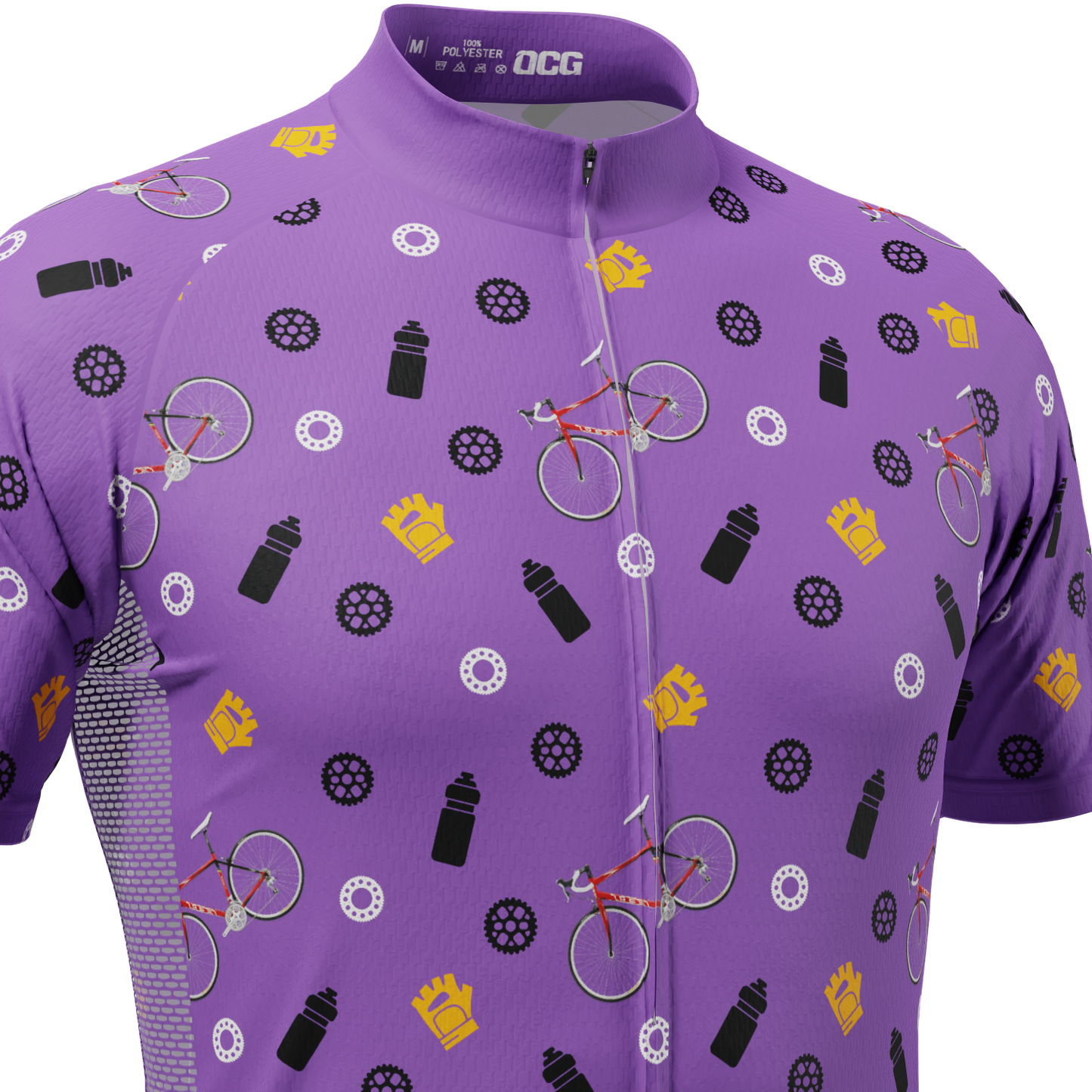 Men's Custom Bike & Gears Design Personalized Short Sleeve Cycling Jersey