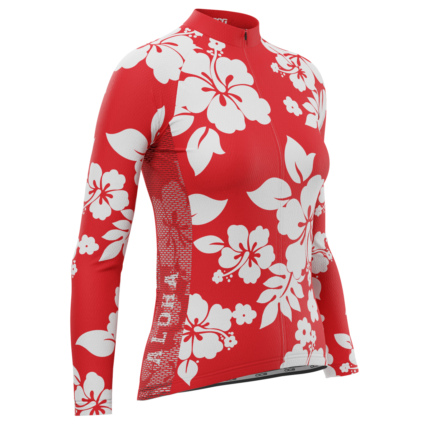 Women's Hawaiian Aloha Floral Long Sleeve Cycling Jersey