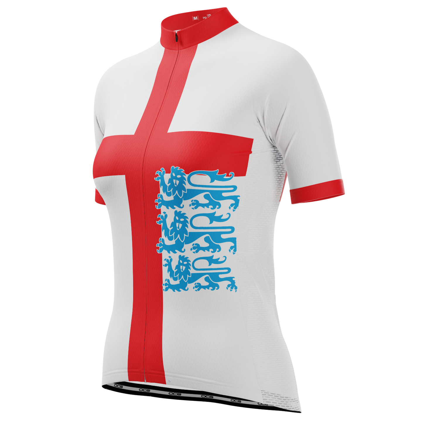 Women's Three Lions England National Flag Short Sleeve Cycling Jersey