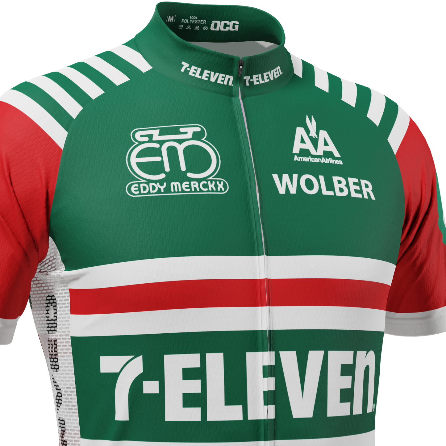 Men's Seven Eleven Team Retro Short Sleeve Cycling Jersey