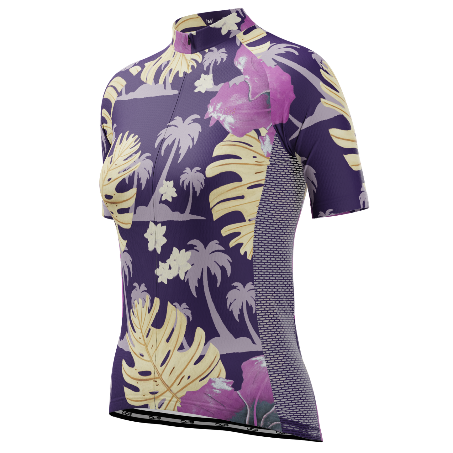Women's Palmtree Leaves Short Sleeve Cycling Jersey