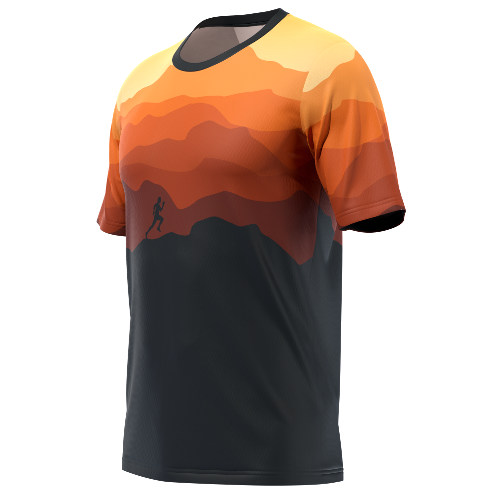 Men's Ride Free Sunset Short Sleeve Running Shirt