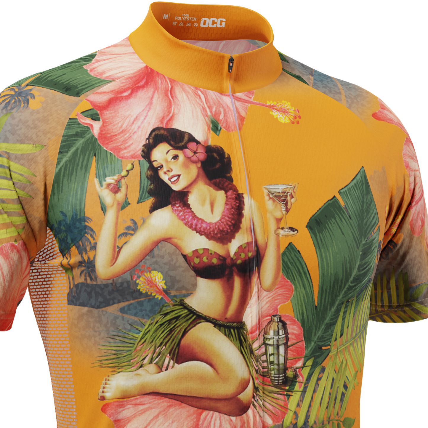 Men's Aloha Flowers Short Sleeve Cycling Jersey