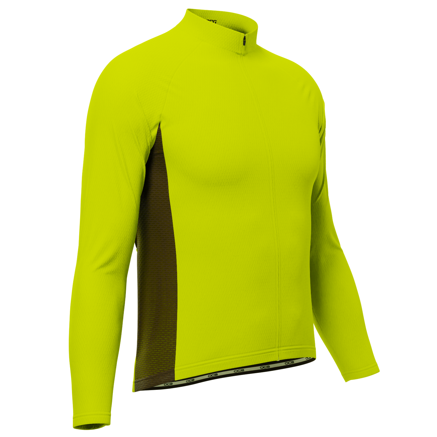 Men's High Viz With Black Accent Long Sleeve Cycling Jersey