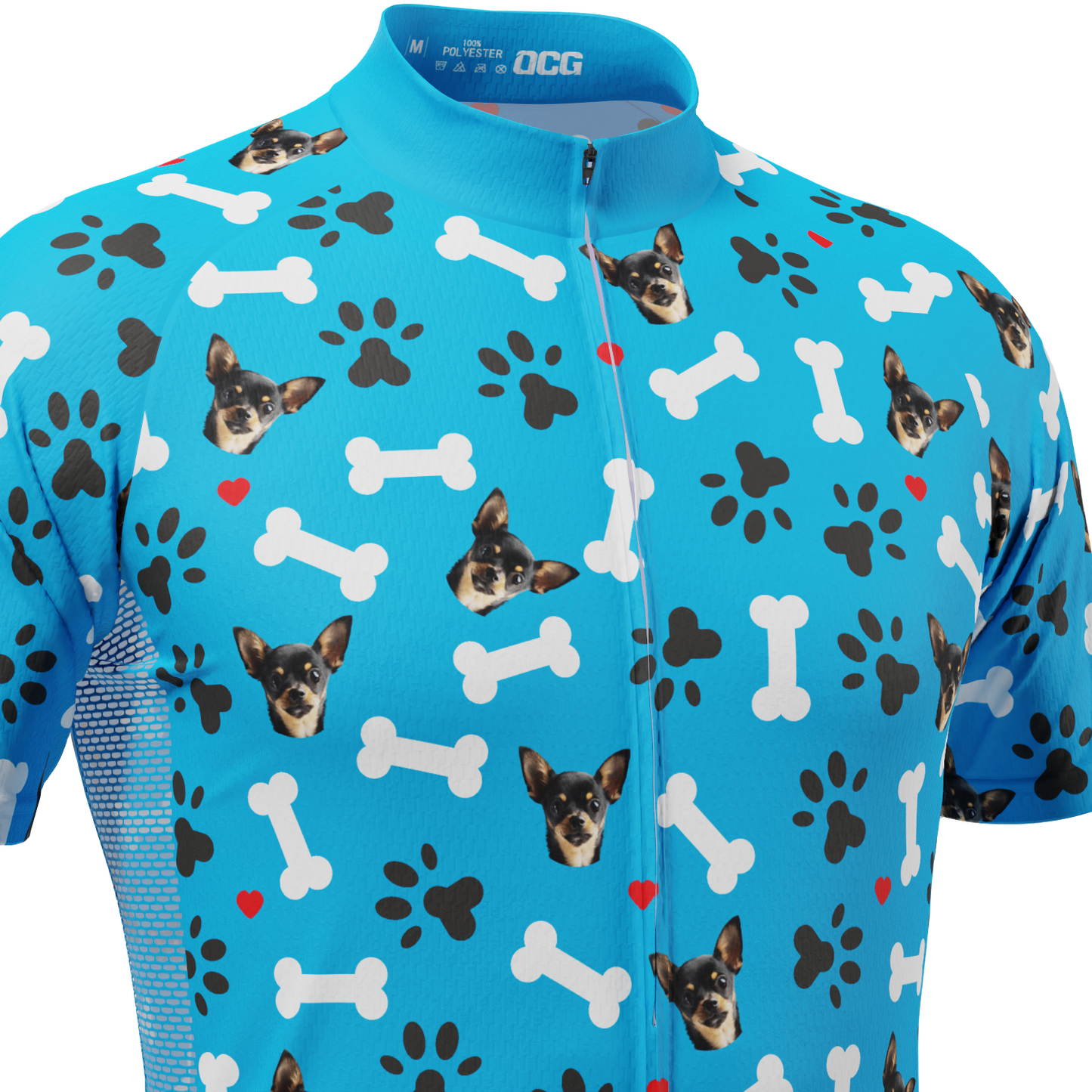 Men's Custom Pet Bones Design Personalized Short-Sleeve Cycling Jersey