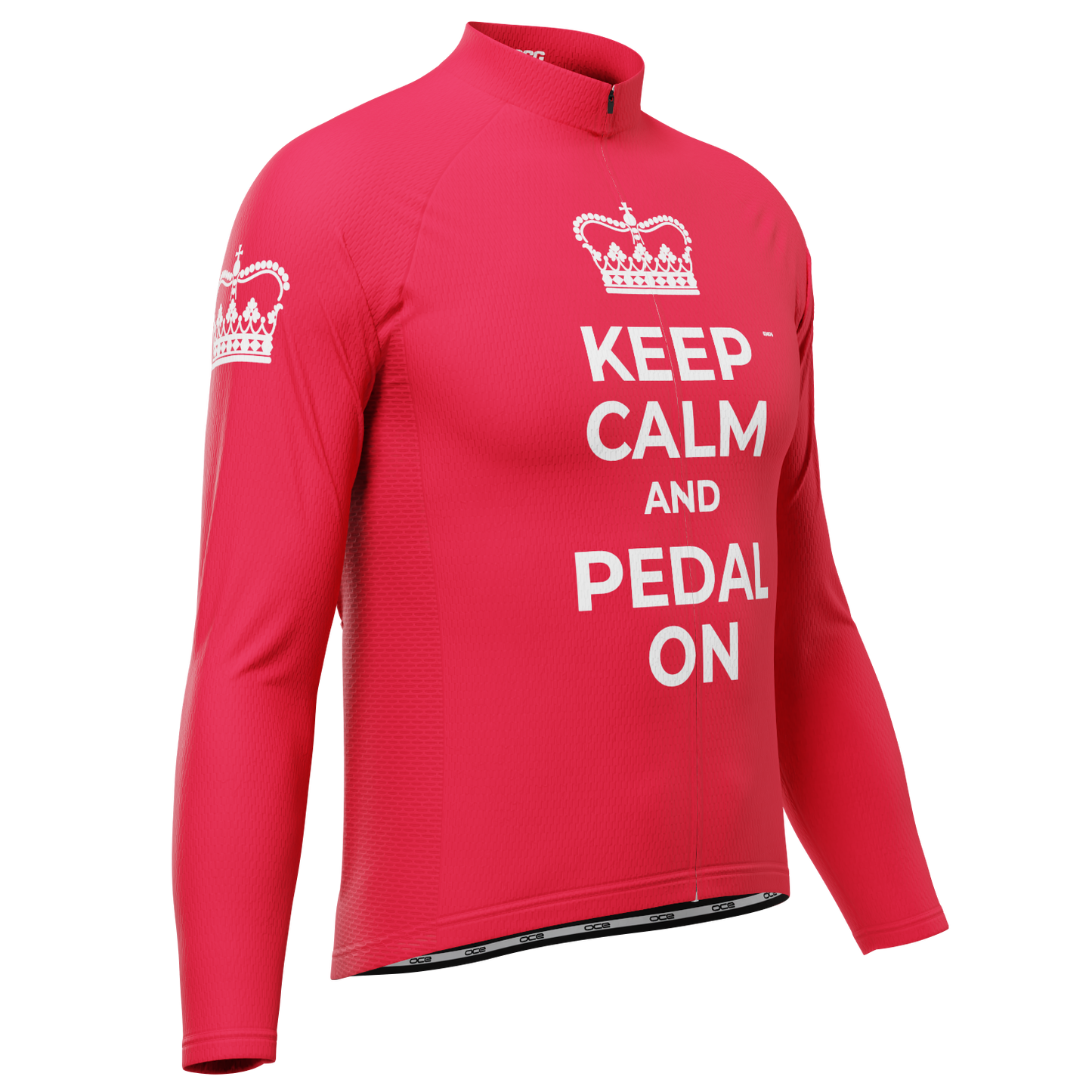 Men's Keep Calm & Pedal On Long Sleeve Cycling Jersey