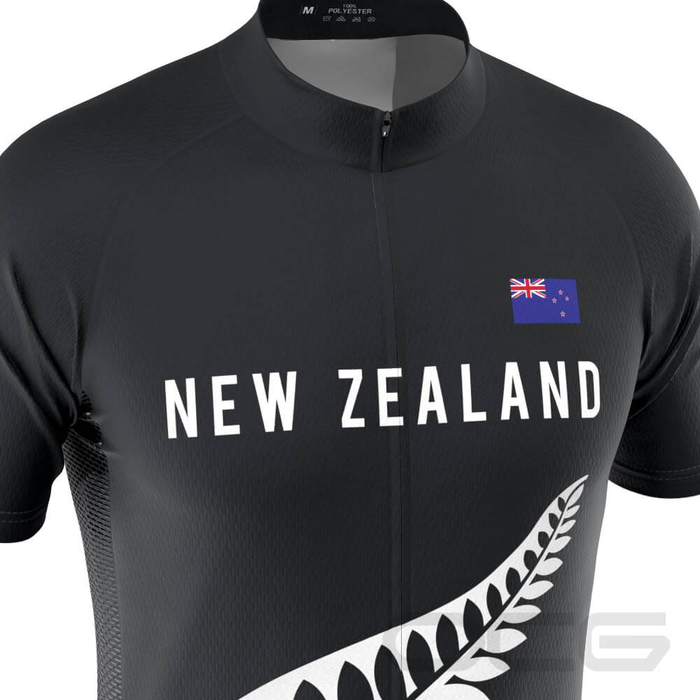 Men's New Zealand Silver Fern National Flag Short Sleeve Cycling Jersey