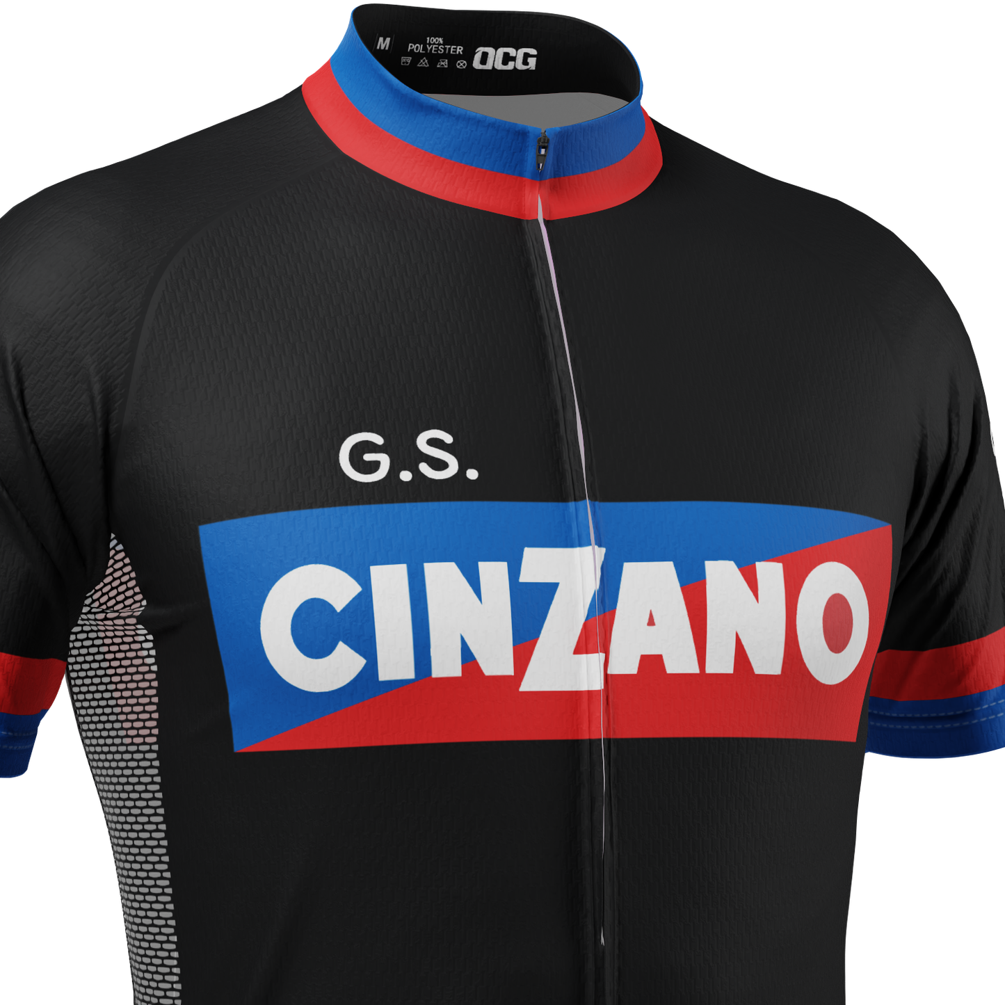 Men's Cinzano 70s and early 80s Vintage Short Sleeve Cycling Jersey