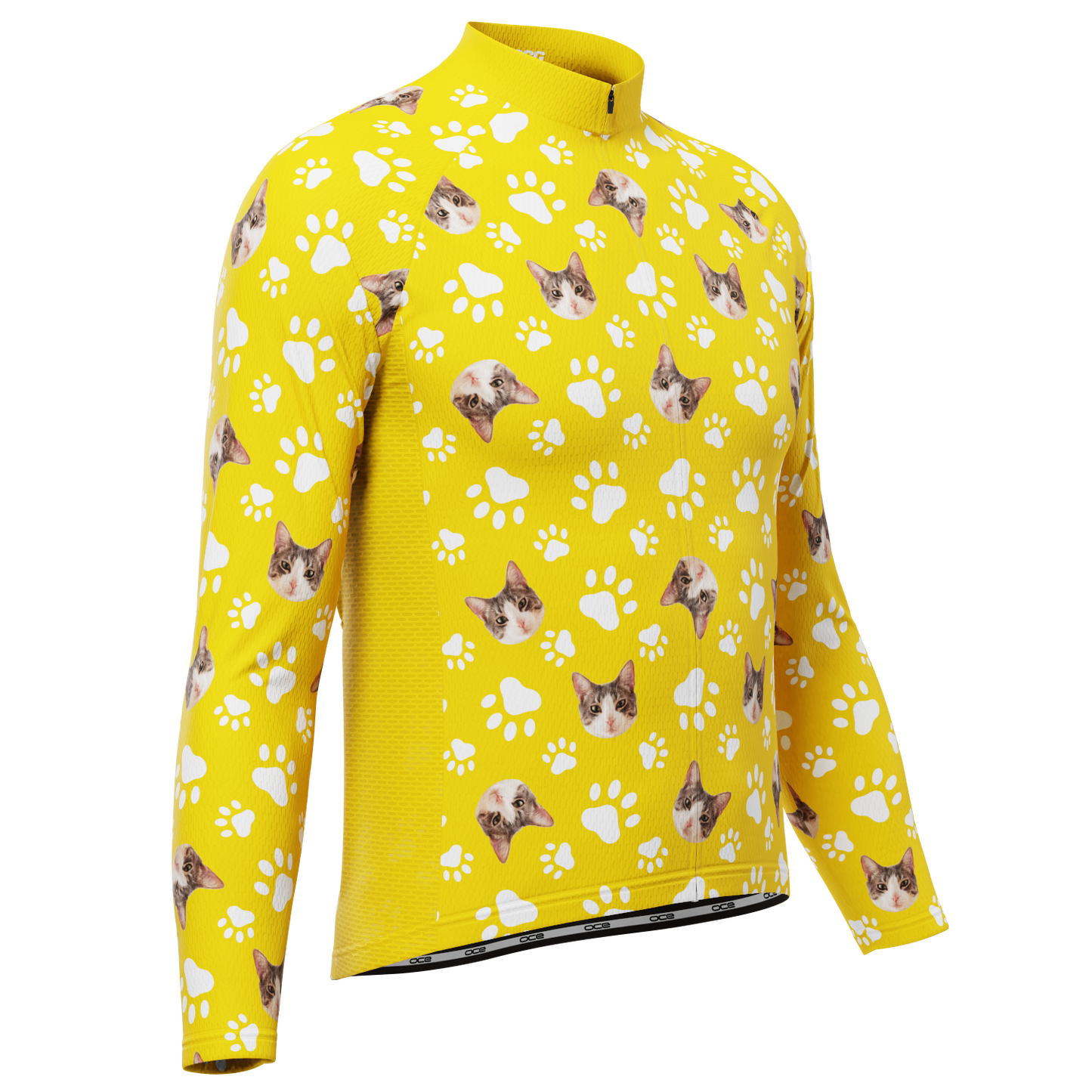 Men's Custom Pet Paws Design Personalized Long-Sleeve Cycling Jersey
