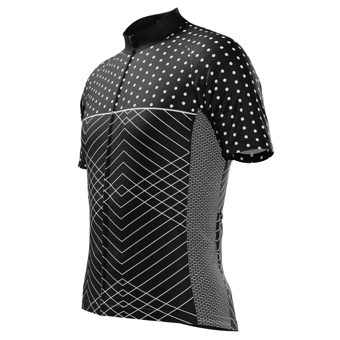 Men's Polka Dots and Zigzag Short Sleeve Cycling Jersey