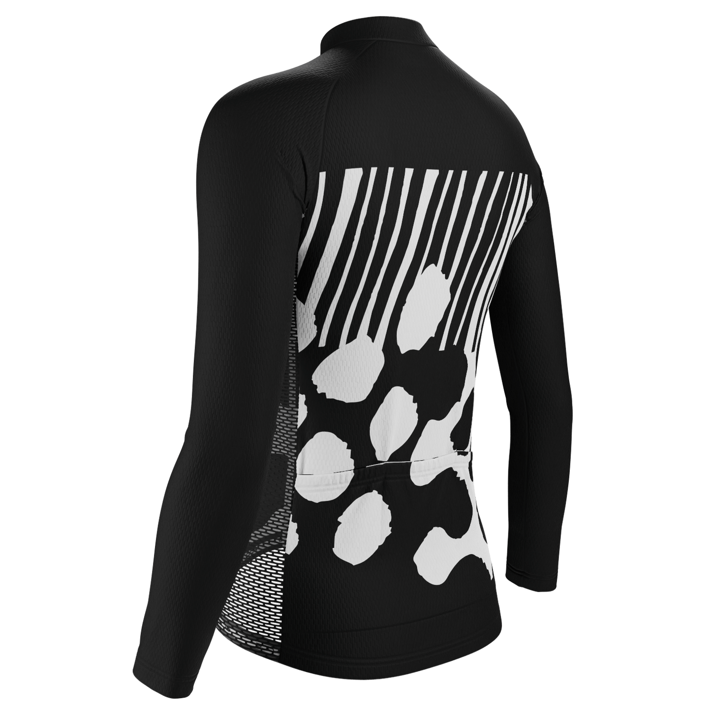 Women's Big Leopard Spots & Stripes Long Sleeve Cycling Jersey