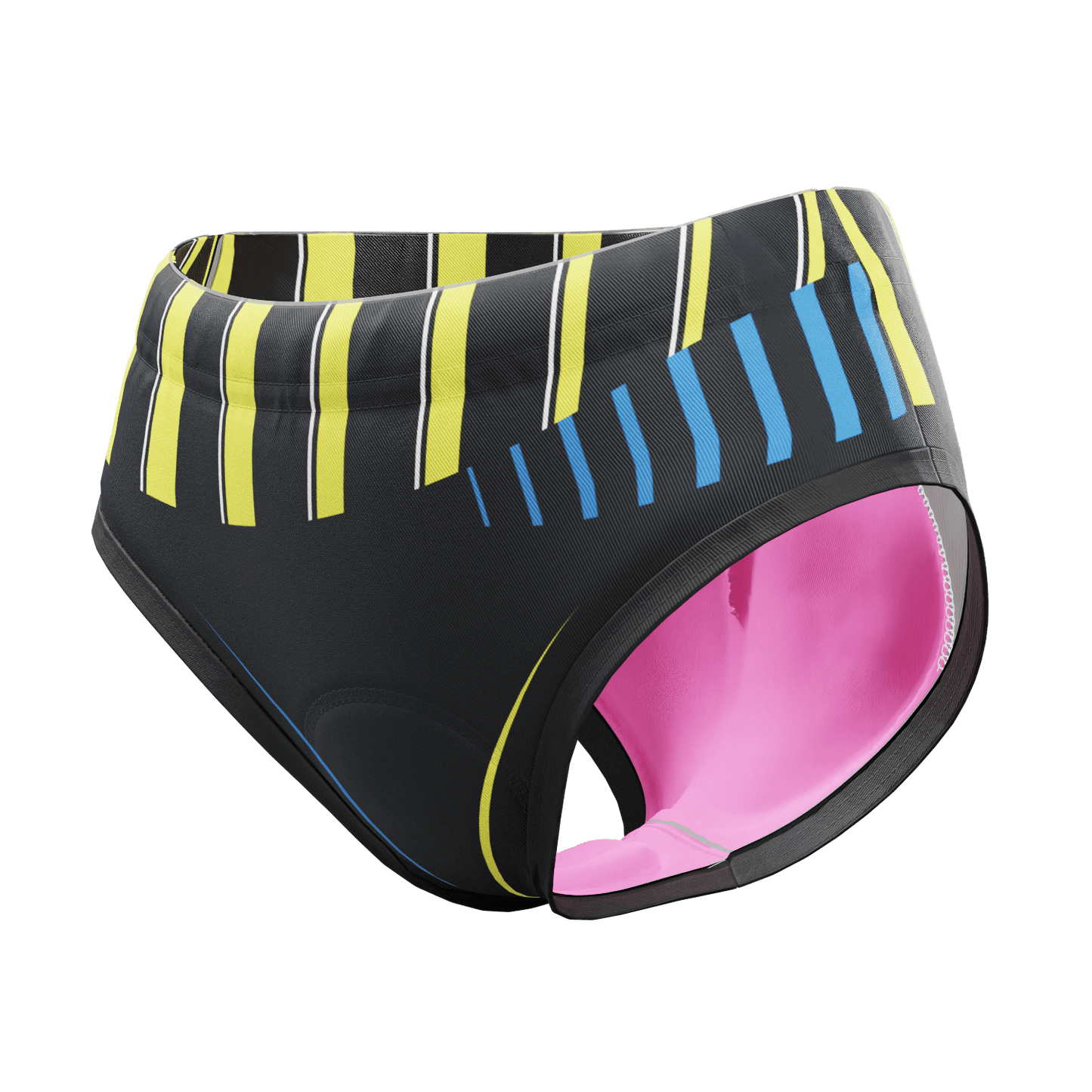 Women's Neon Stripes Gel Padded Cycling Underwear-Briefs