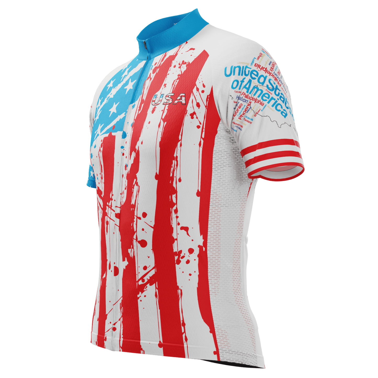 Men's American Flag Liberty Statue Short Sleeve Cycling Jersey