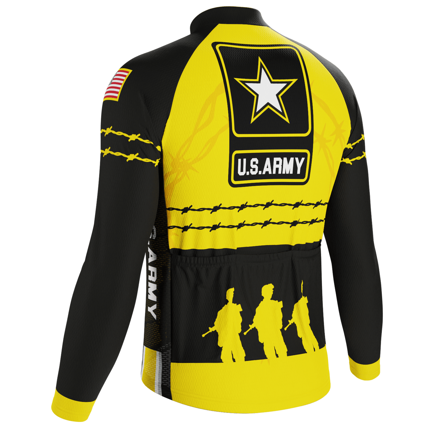 Men's USAF Army Troops Barbed Wire Long Sleeve Cycling Jersey