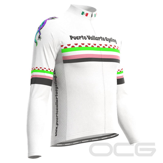 Men's Puerto Vallarta Cycling Polka Dot Long Sleeve Cycling Jersey