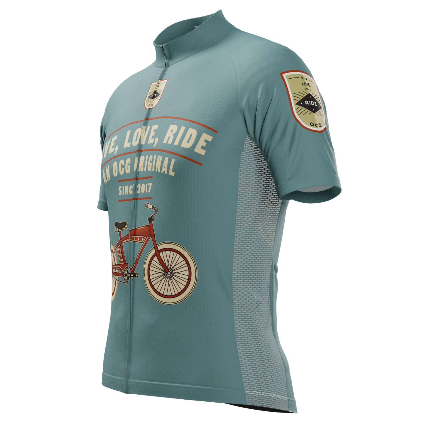 Men's Live, Love, Ride, Retro Short Sleeve Cycling Jersey