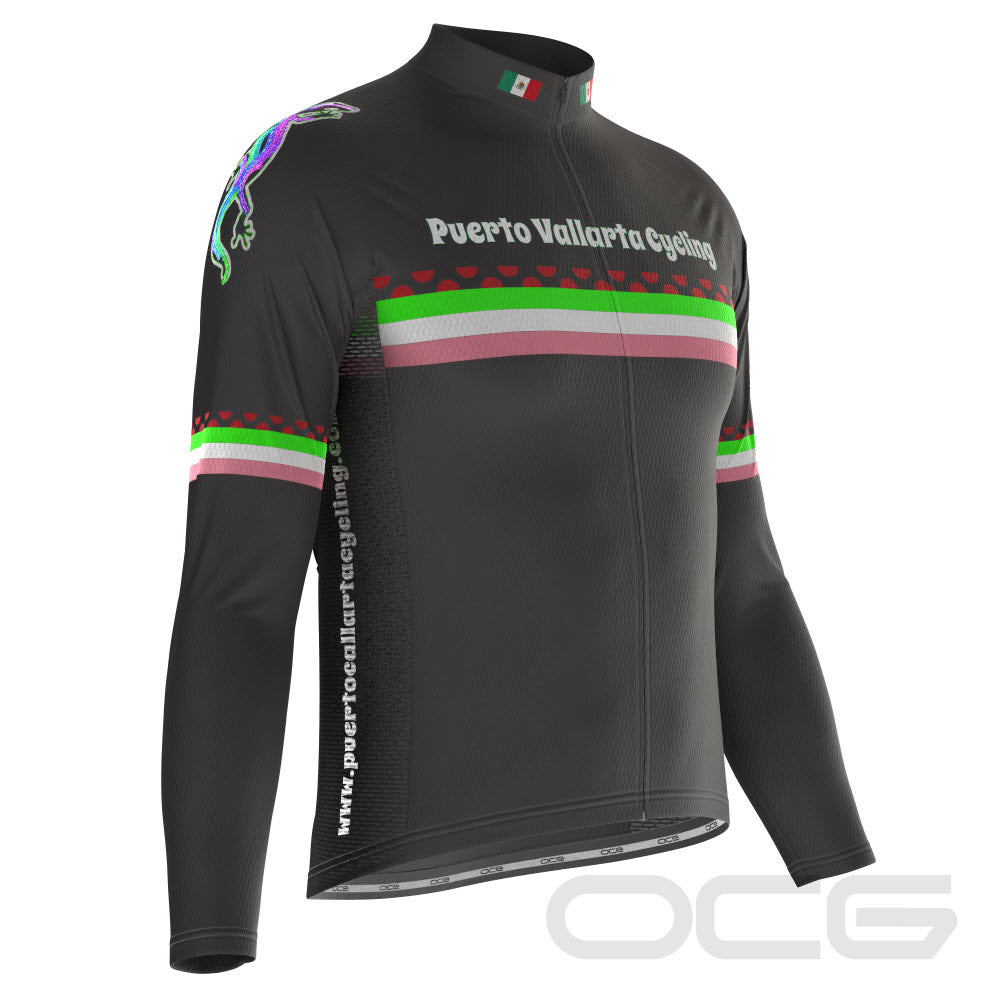 Men's Puerto Vallarta Cycling Polka Dot Long Sleeve Cycling Jersey