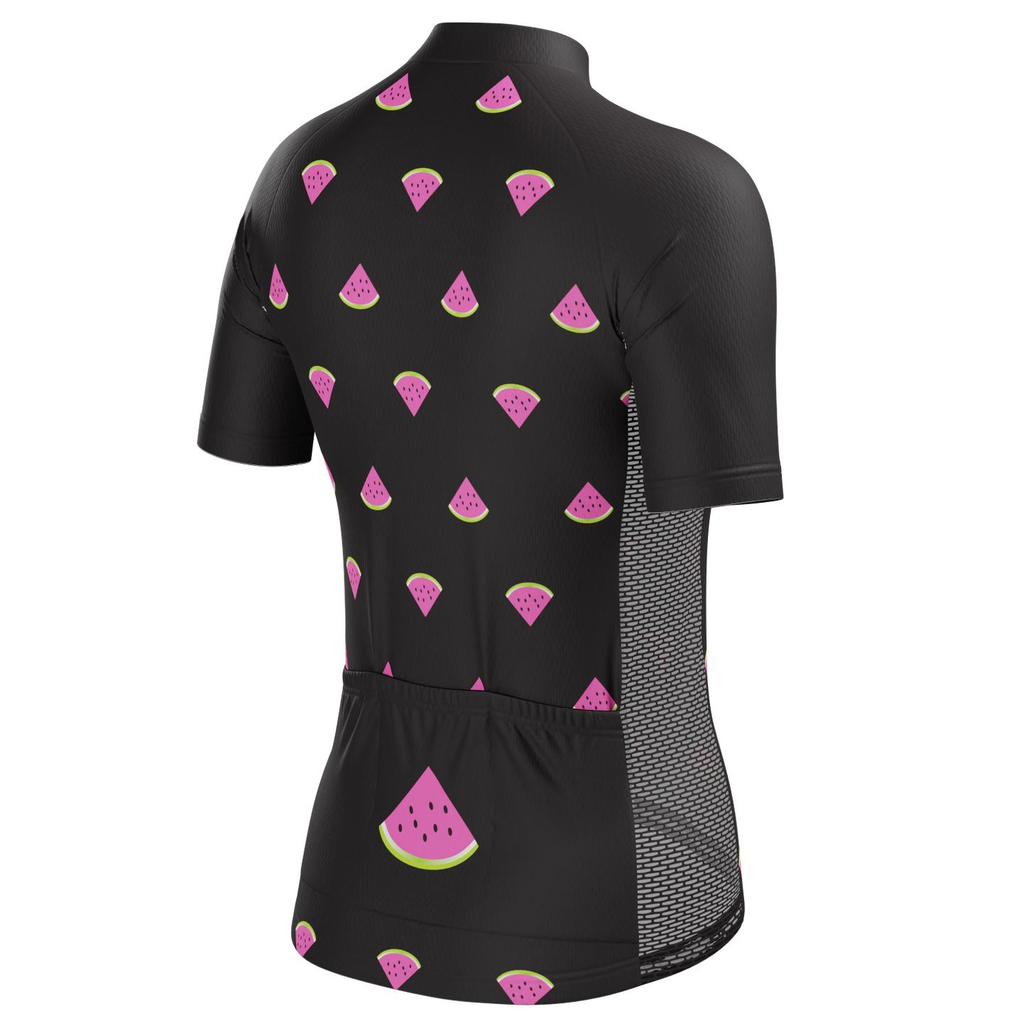 Women's Watermelon Black Short Sleeve Cycling Jersey