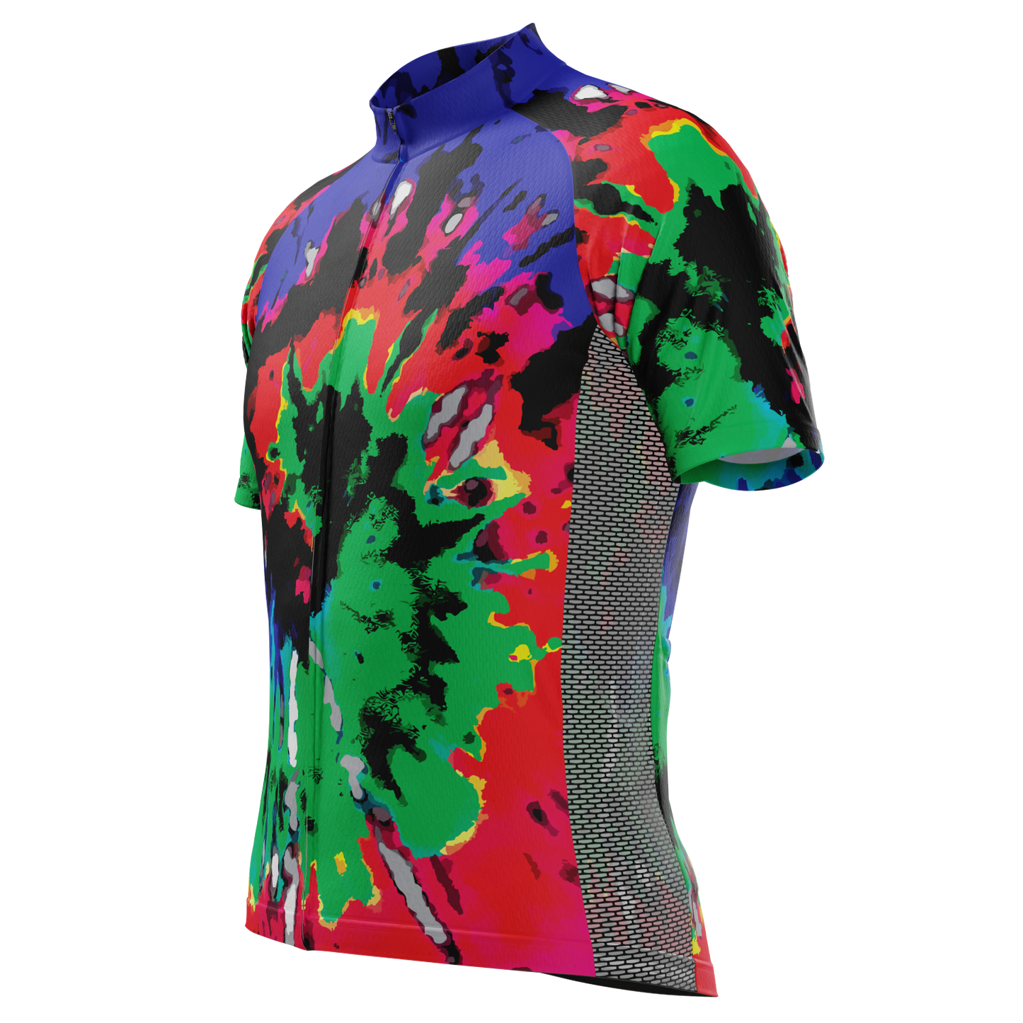 Men's Color Burn Tie Dye Short Sleeve Cycling Jersey