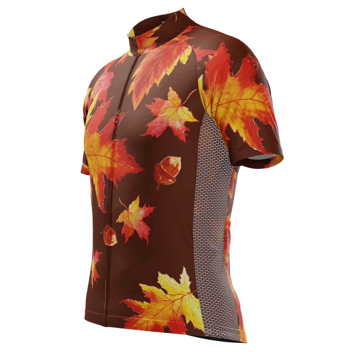 Men's Autumn Acorns Short Sleeve Cycling Jersey