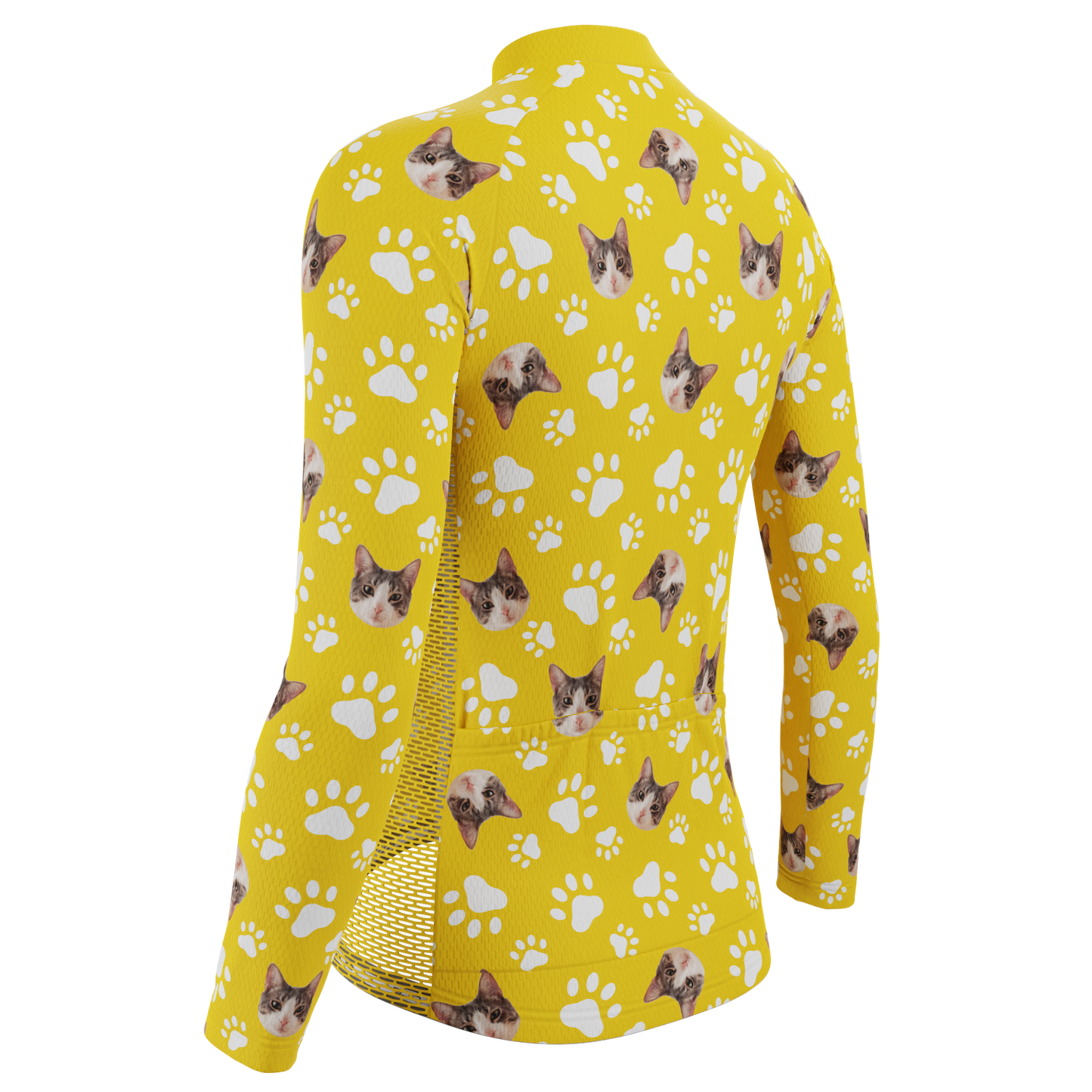 Women's Custom Pet Paws Design Personalized Long Sleeve Cycling Jersey