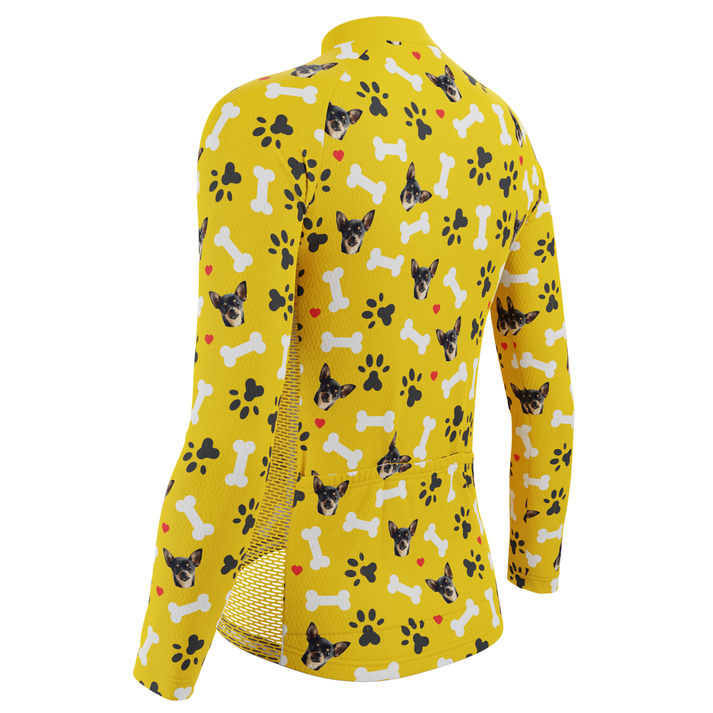 Women's Custom Pet Bones Design Personalized Long Sleeve Cycling Jersey