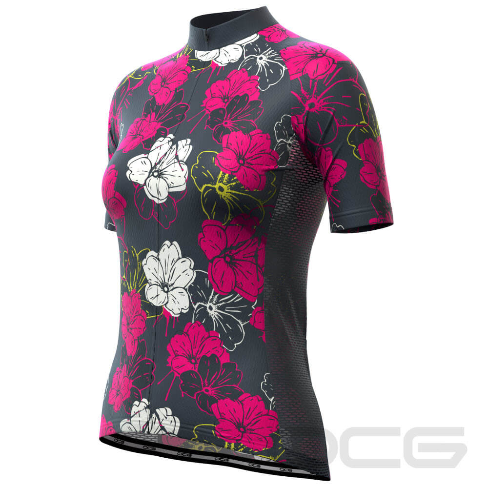 Women's Floral Frenzy Short Sleeve Cycling Jersey