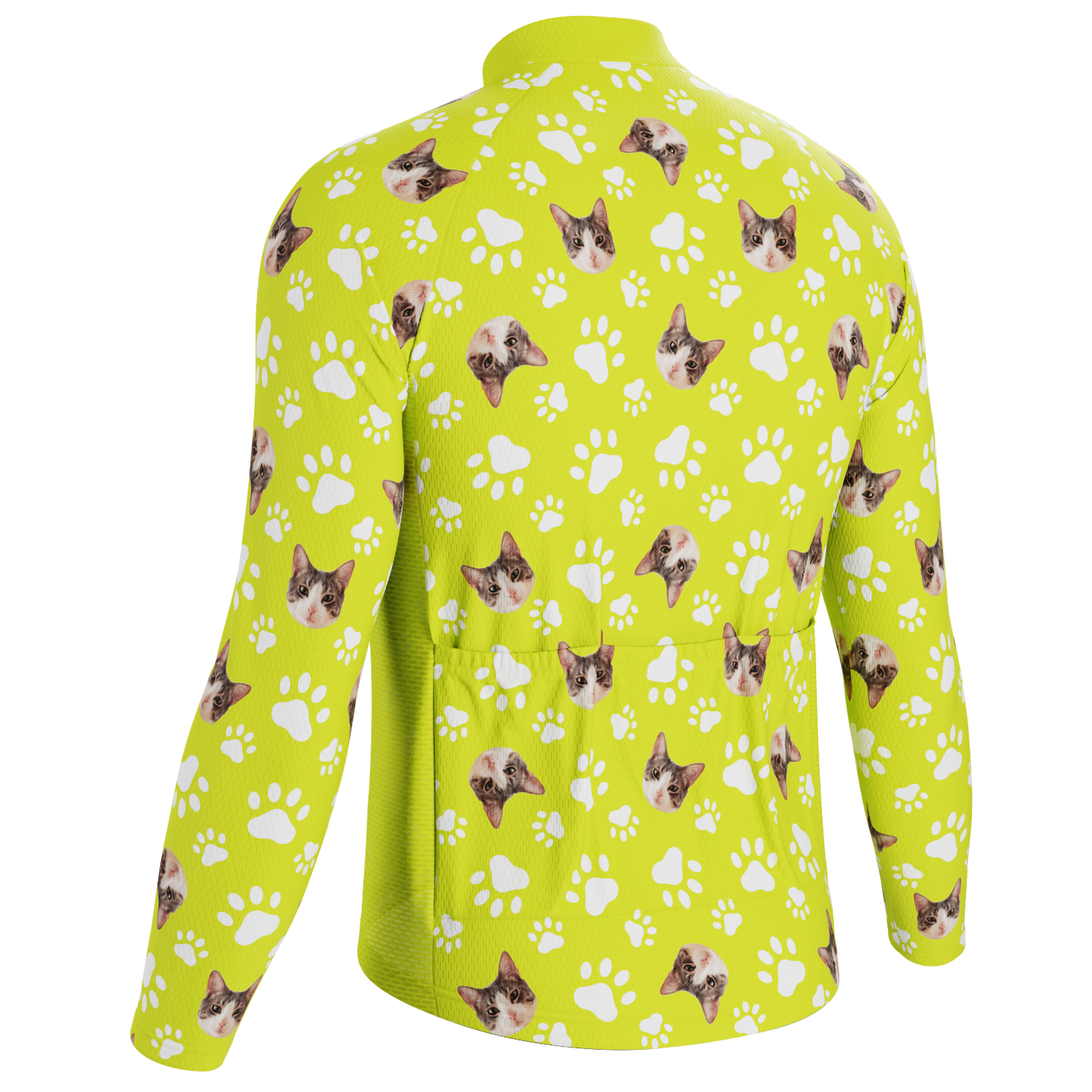 Men's Custom Pet Paws Design Personalized Long-Sleeve Cycling Jersey