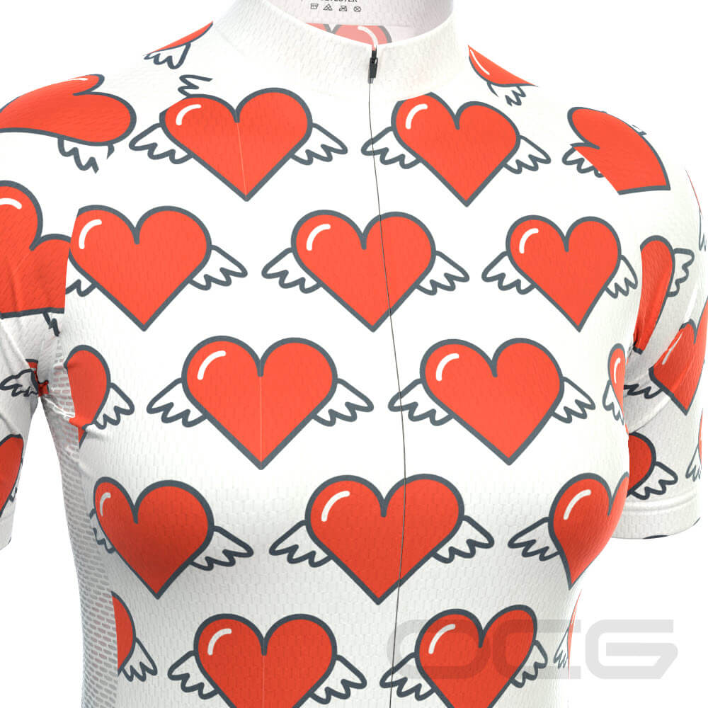 Women's Heart Angels Short Sleeve Cycling Jersey