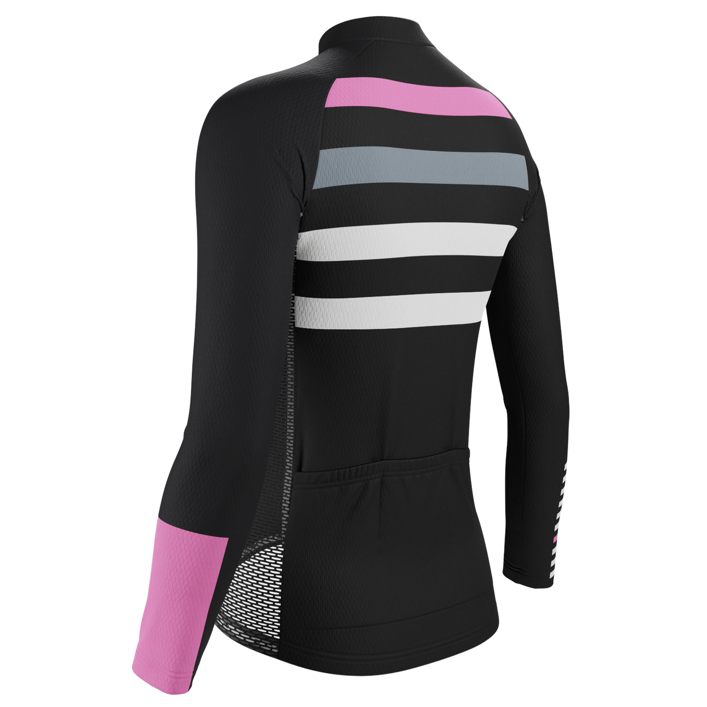 Women's Four Stripes with Pink Long Sleeve Cycling Jersey
