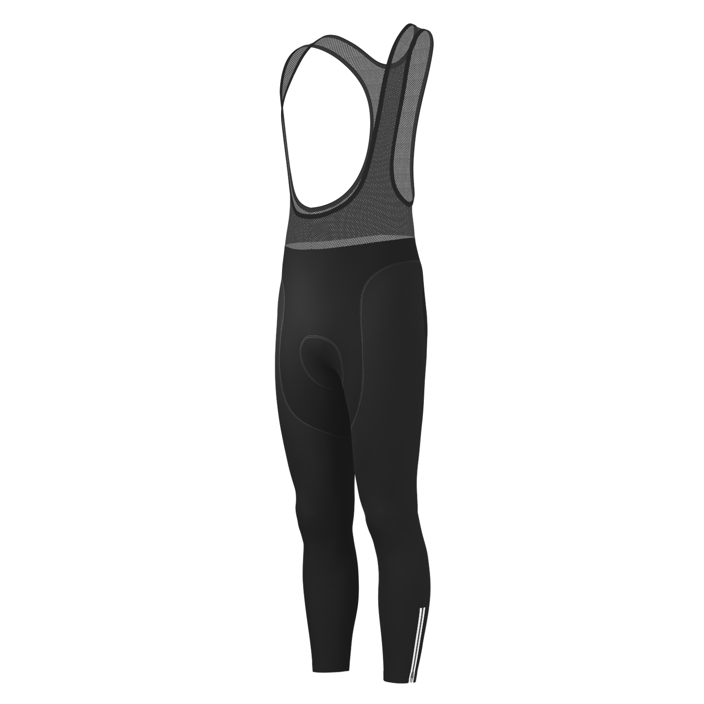 Men's Plain Black Gel Padded Cycling Bib-Tights